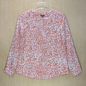 Talbots Petites Blouse Pintuck Pleated Career Chic Casual Colorful Women's Small